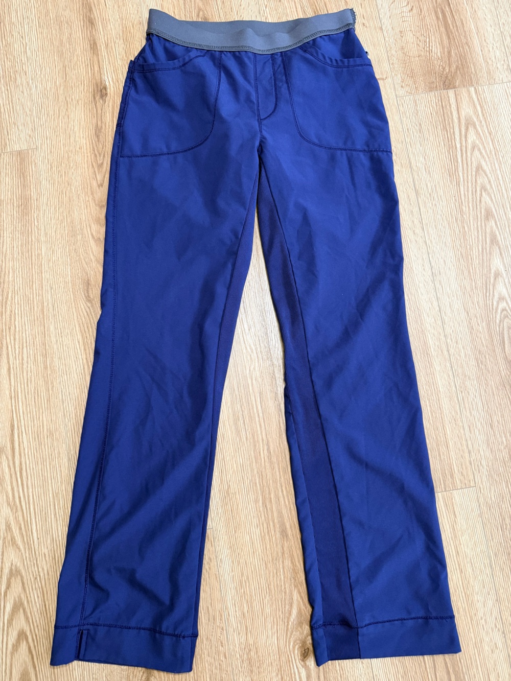 Cherokee Navy Flare Scrub Pants with Gray Waistband